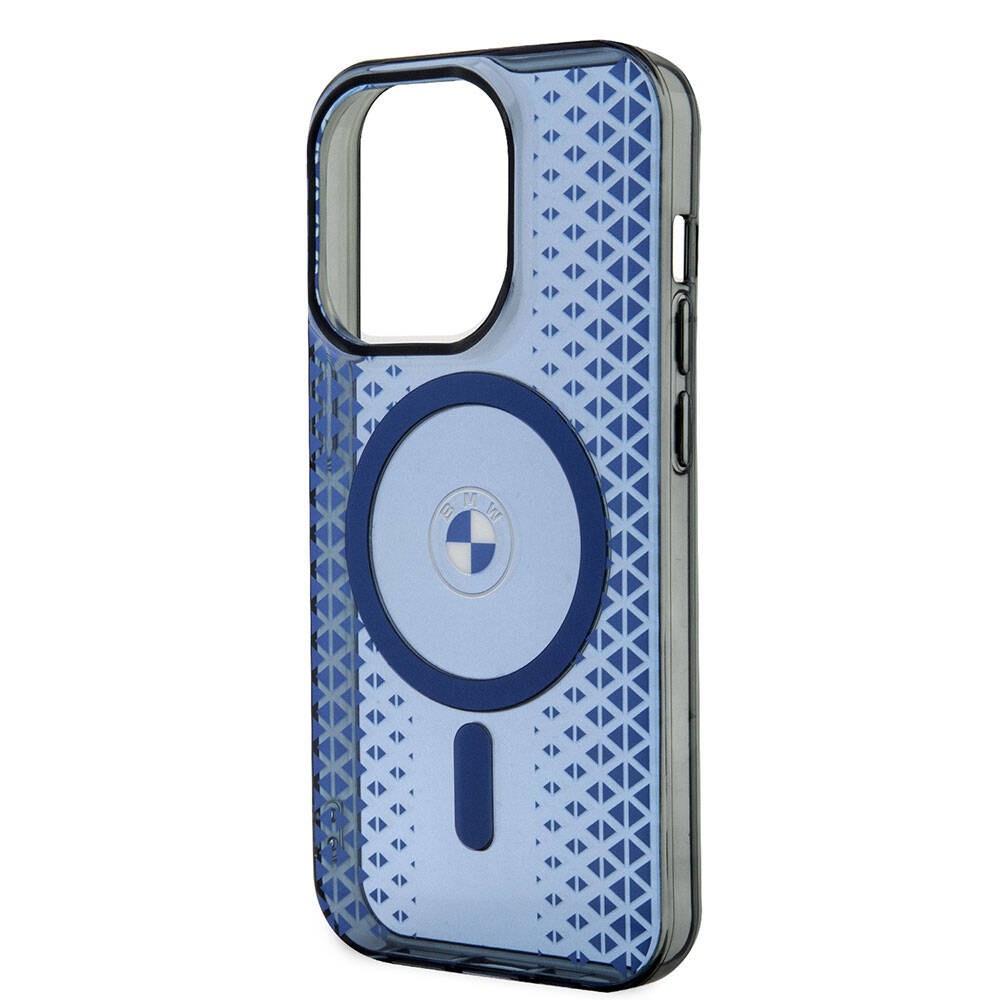 Apple iPhone 15 Pro Case BMW M-safe Charging Feature Transparent IML Signature Original Licensed Cover Blue