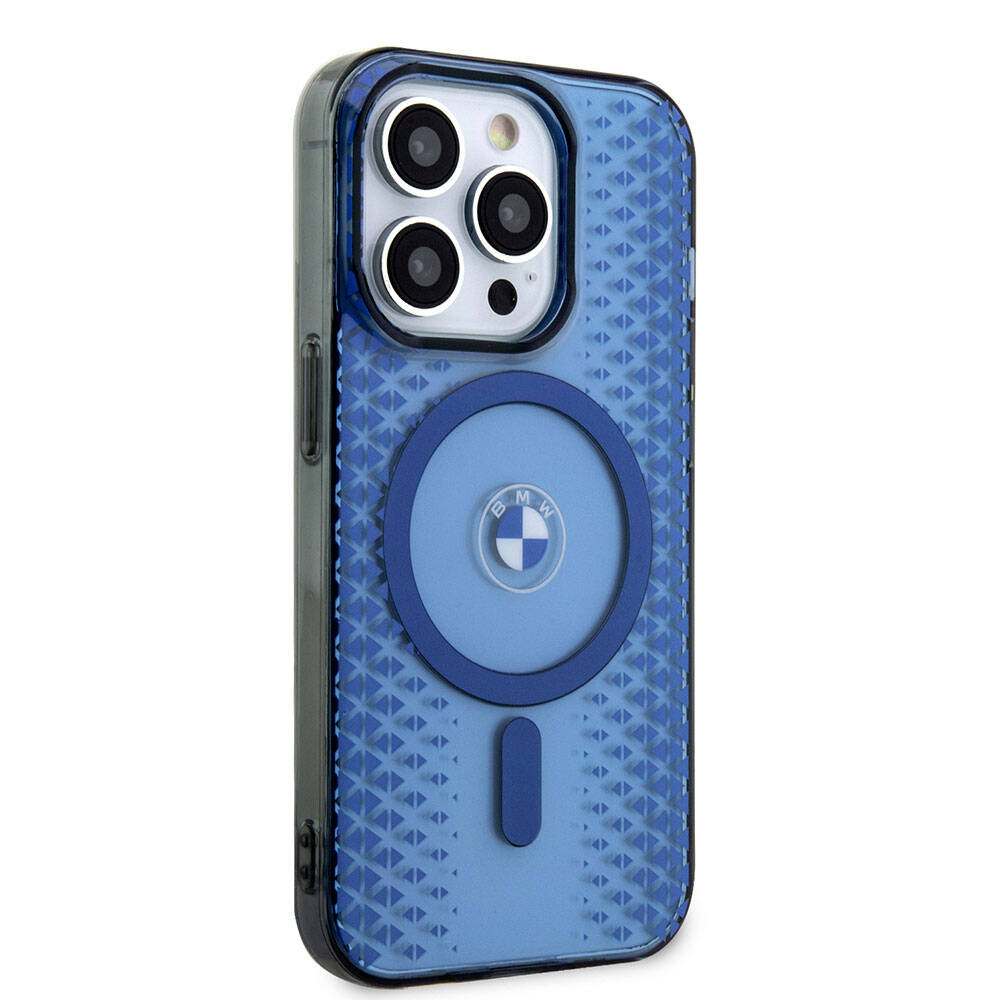 Apple iPhone 15 Pro Case BMW M-safe Charging Feature Transparent IML Signature Original Licensed Cover Blue