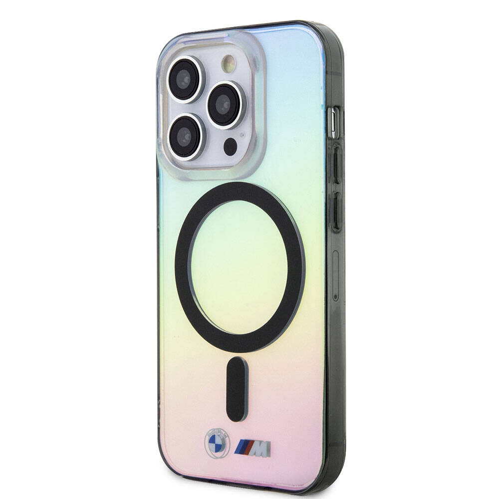 Apple iPhone 15 Pro Case BMW M-safe Charging Feature Transparent Color Transition Iridescent Original Licensed Cover Mixed