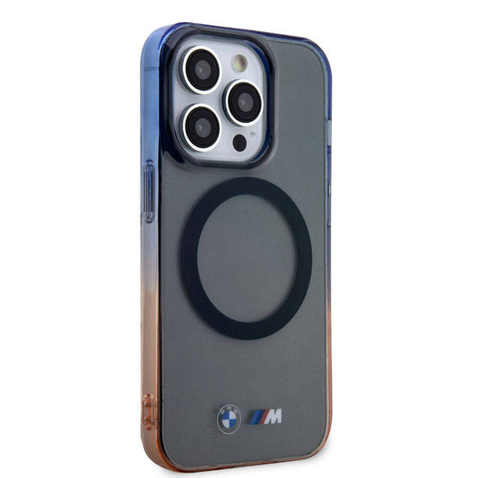 Apple iPhone 15 Pro Kılıf BMW M-safe Şarj Özellikli Transparan Renkli Çerçeveli Orjinal Lisanslı Kapak Gri