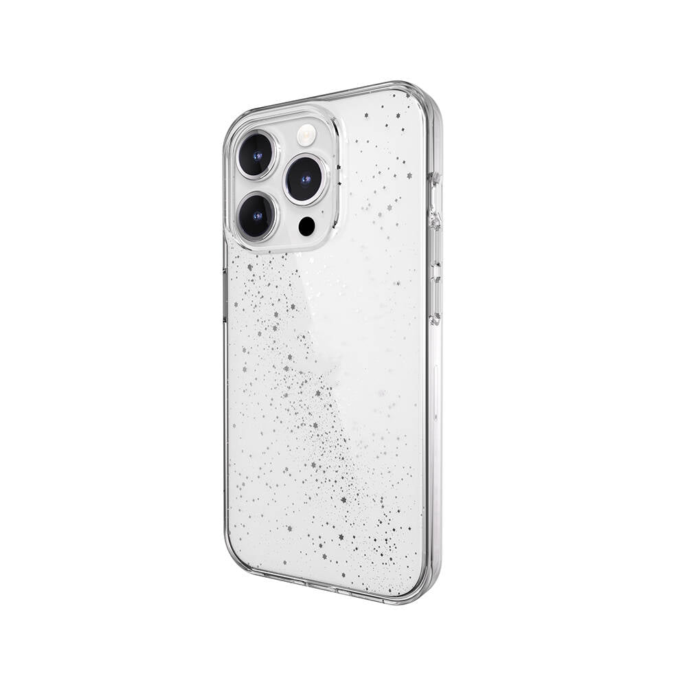 Apple iPhone 15 Pro Kılıf Çift Katmanlı IMD Baskılı Bumper Lisanslı Switcheasy Cosmos Starlight Kapak Renksiz