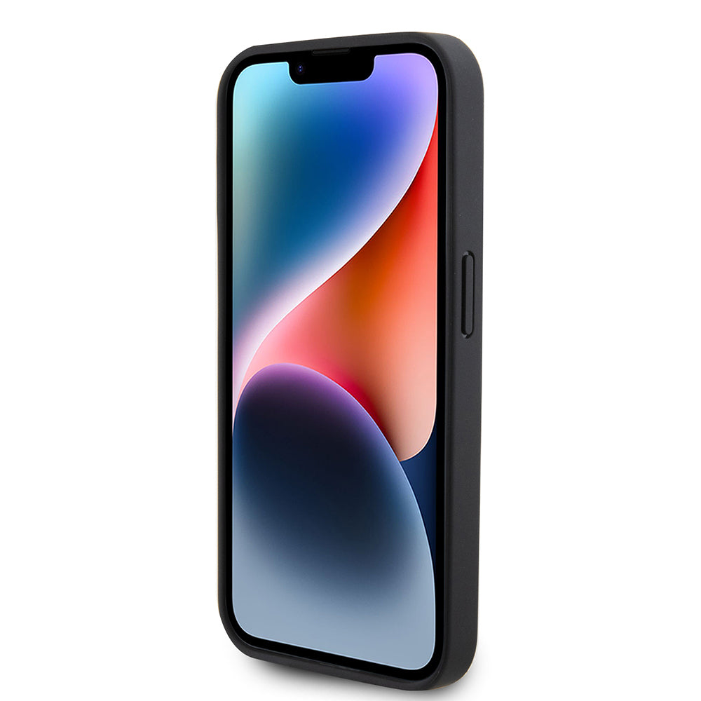 Apple iPhone 15 Pro Kılıf Ferrari Orjinal Lisanslı Deri Dikişli Arka Yüzey Metal Logo Tasarımlı Kapak Kırmızı