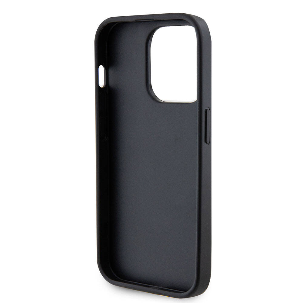 Apple iPhone 15 Pro Case Guess Original Licensed Leather 4G Metal Logo Strass Cover Black