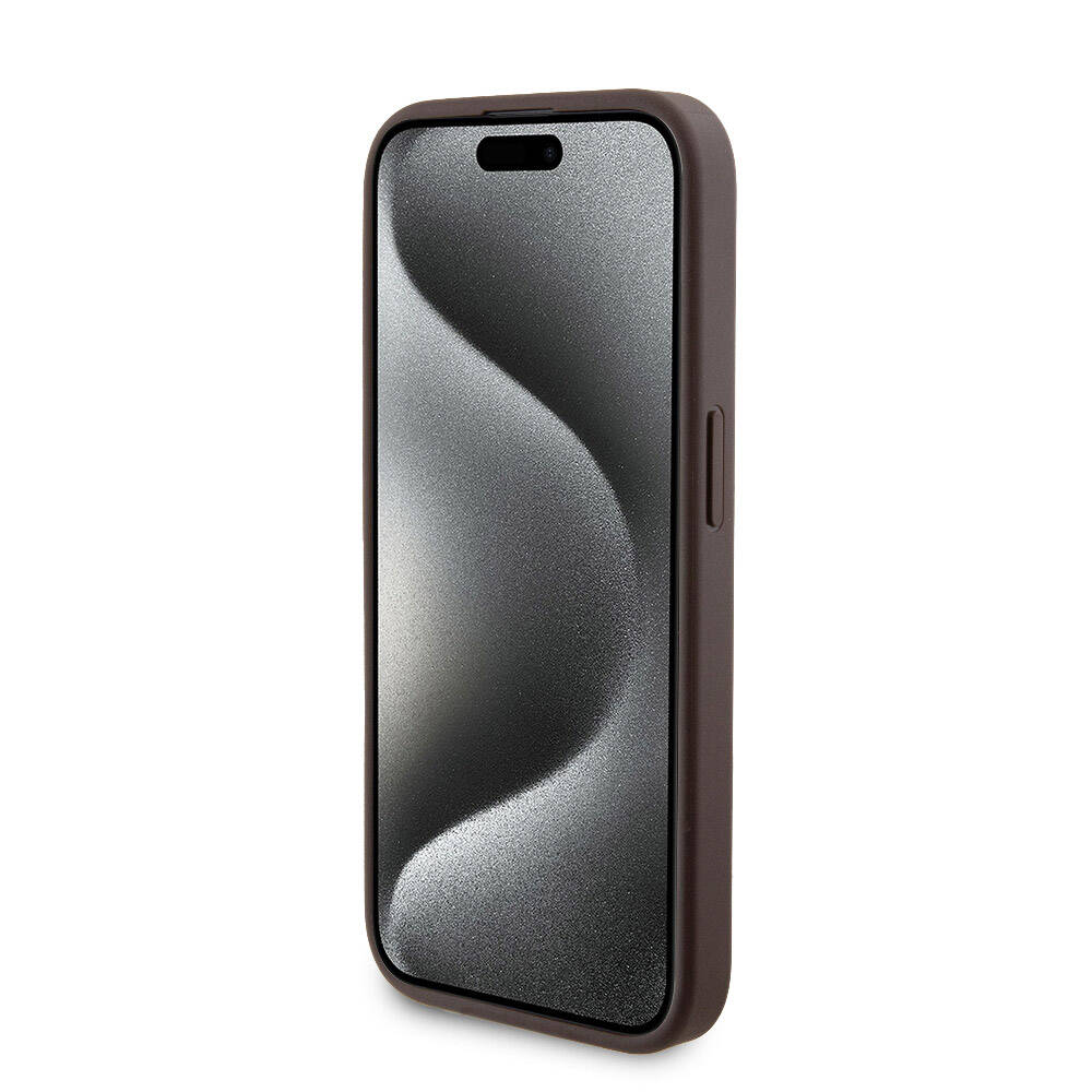 Apple iPhone 15 Pro Case Guess Original Licensed M-safe Charging Feature Text Logo 4G Patterned Cover + Powerbank 5000mAh 2in1 Set Black