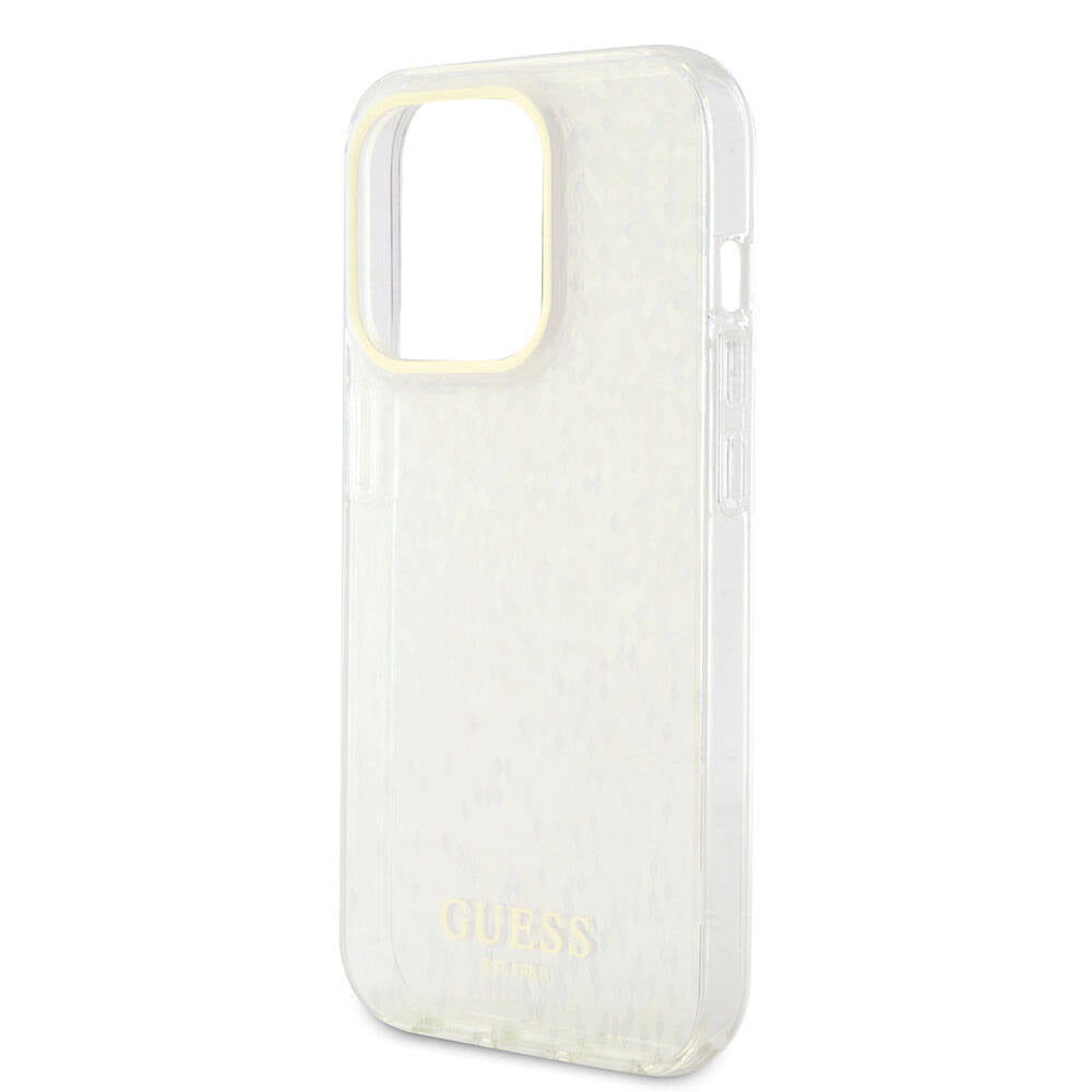 Apple iPhone 15 Pro Case Guess Original Licensed Mirror Disco Cover Colorful with Text Logo