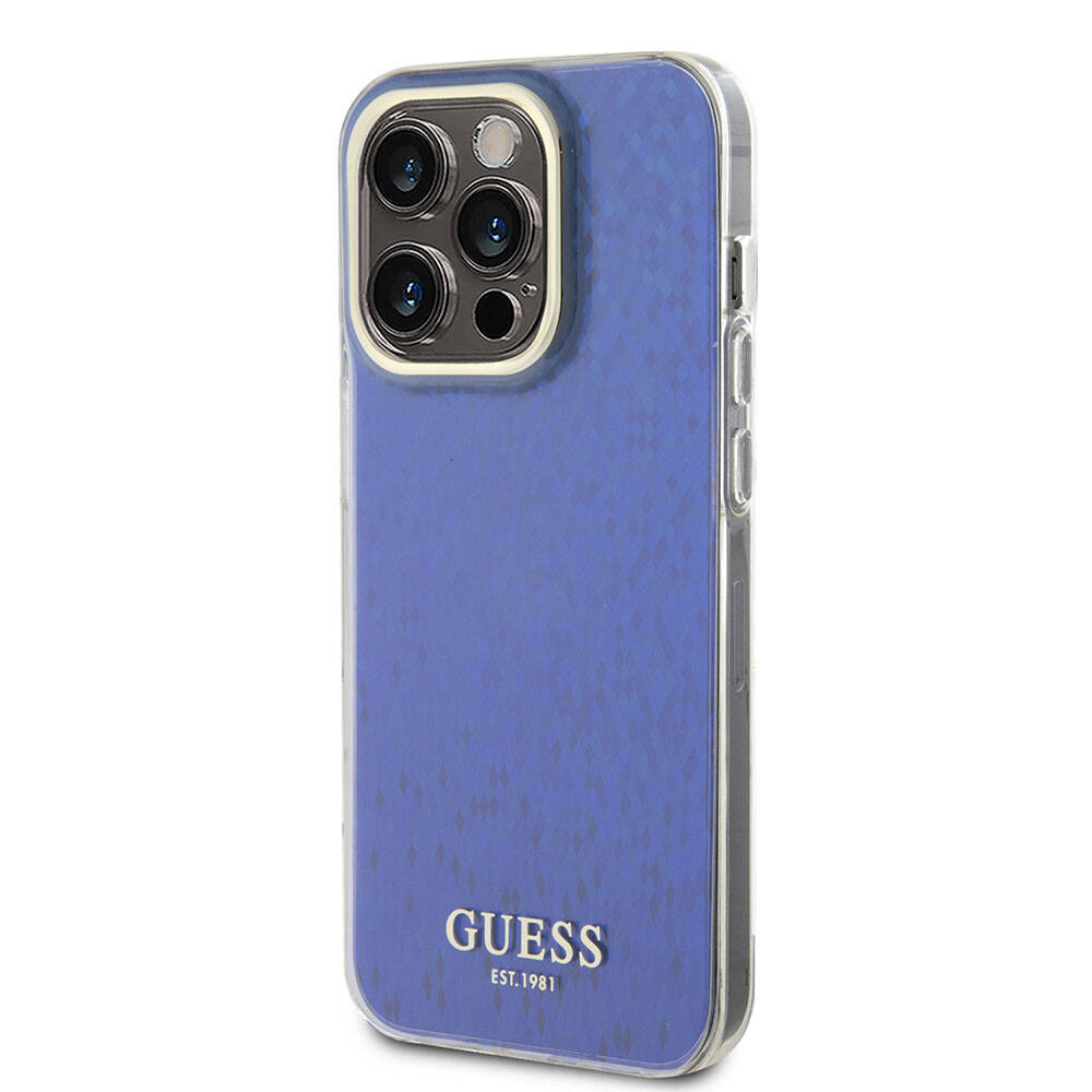 Apple iPhone 15 Pro Case Guess Original Licensed Mirror Disco Cover Colorful with Text Logo
