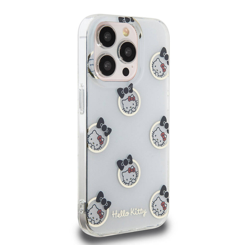 Apple iPhone 15 Pro Case Hello Kitty Original Licensed Electroplating Cover Bubble Printed White