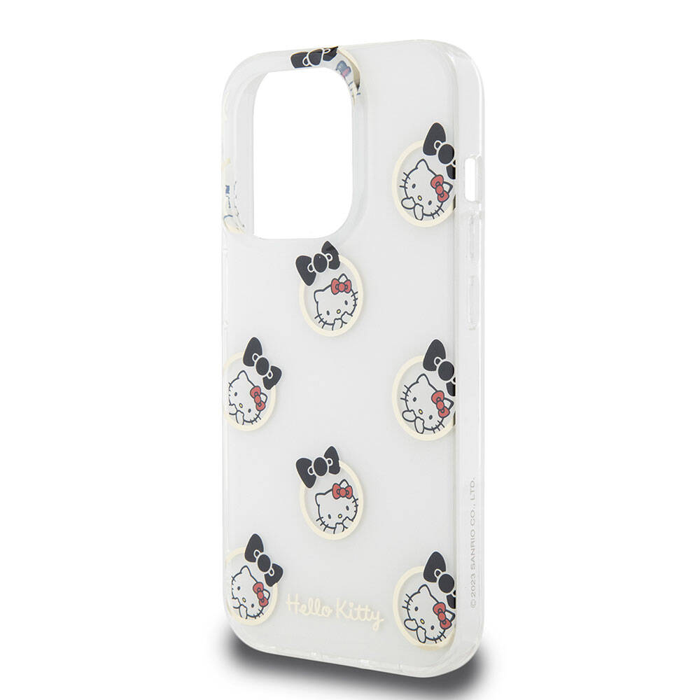 Apple iPhone 15 Pro Case Hello Kitty Original Licensed Electroplating Cover Bubble Printed White