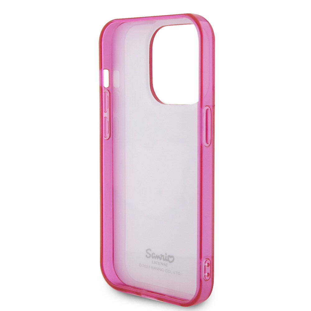 Apple iPhone 15 Pro Case Hello Kitty Original Licensed Text and Iconic Logo Kitty Head Cover Pink