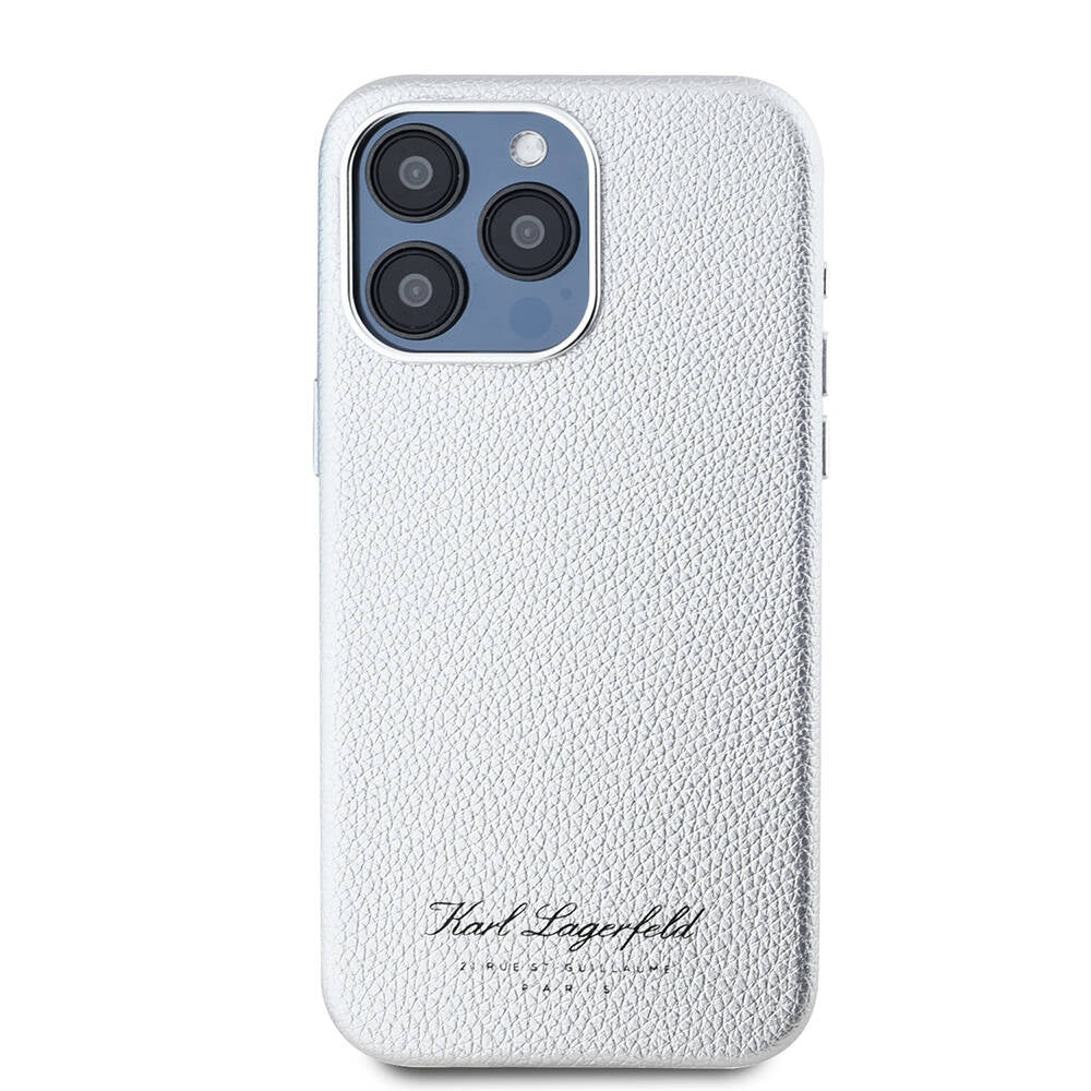 Apple iPhone 15 Pro Case Karl Lagerfeld Original Licensed KL Written Hotel Cover Black