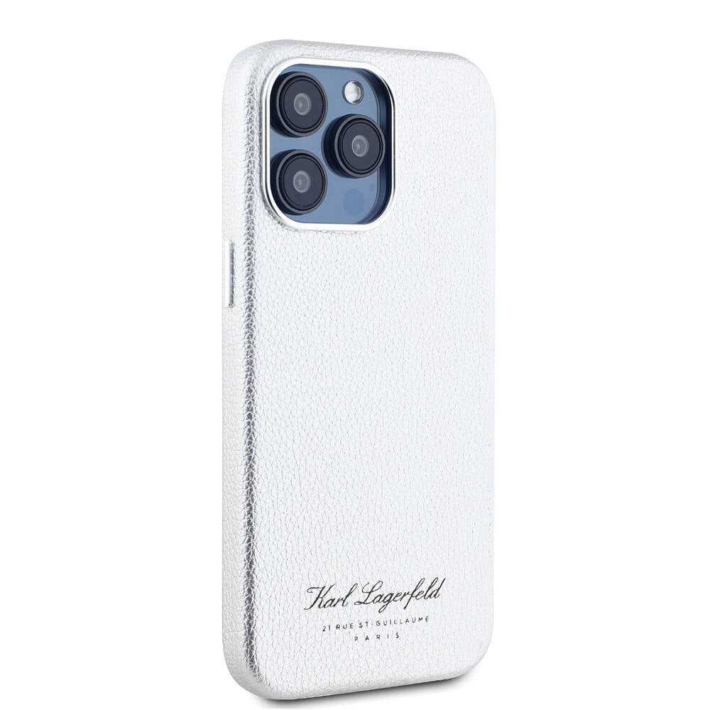 Apple iPhone 15 Pro Case Karl Lagerfeld Original Licensed KL Written Hotel Cover Black