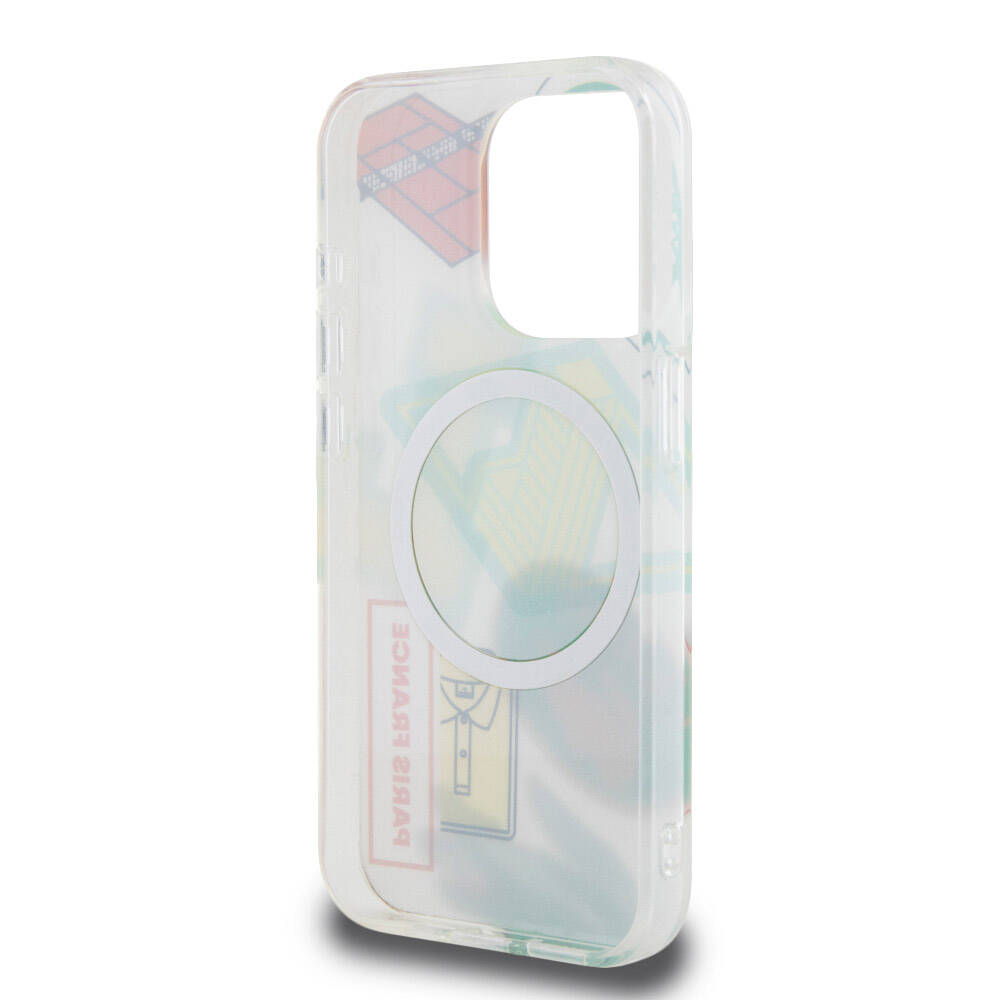Apple iPhone 15 Pro Case Lacoste Original Licensed M-safe Charging Feature Double Layer Patches Patterned Cover Yellow