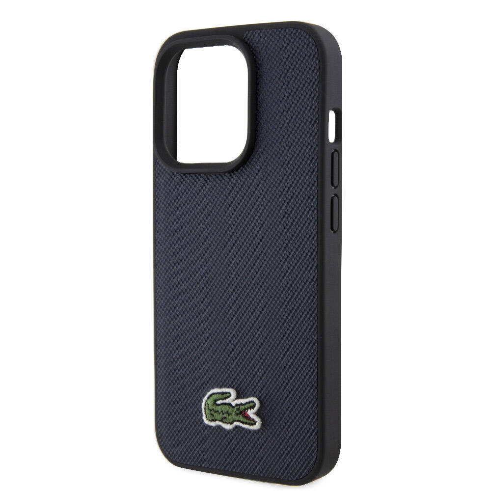 Apple iPhone 15 Pro Kılıf Lacoste Orjinal Lisanslı PU Pike Desenli Arka Yüzey İkonik Timsah Dokuma Logolu Kapak Kırmızı