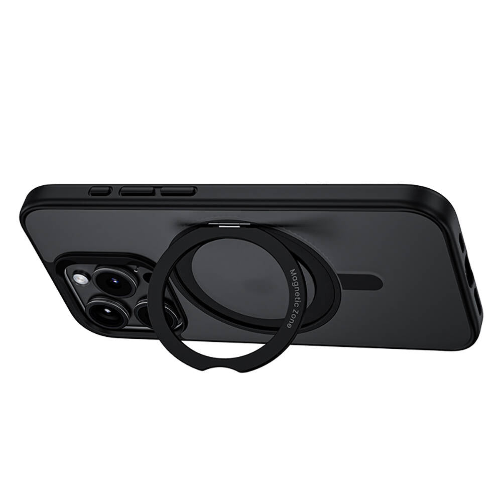 Apple iPhone 15 Pro Case M-safe Charging Feature 360° Rotating Benks Pop Stand Cover Gray