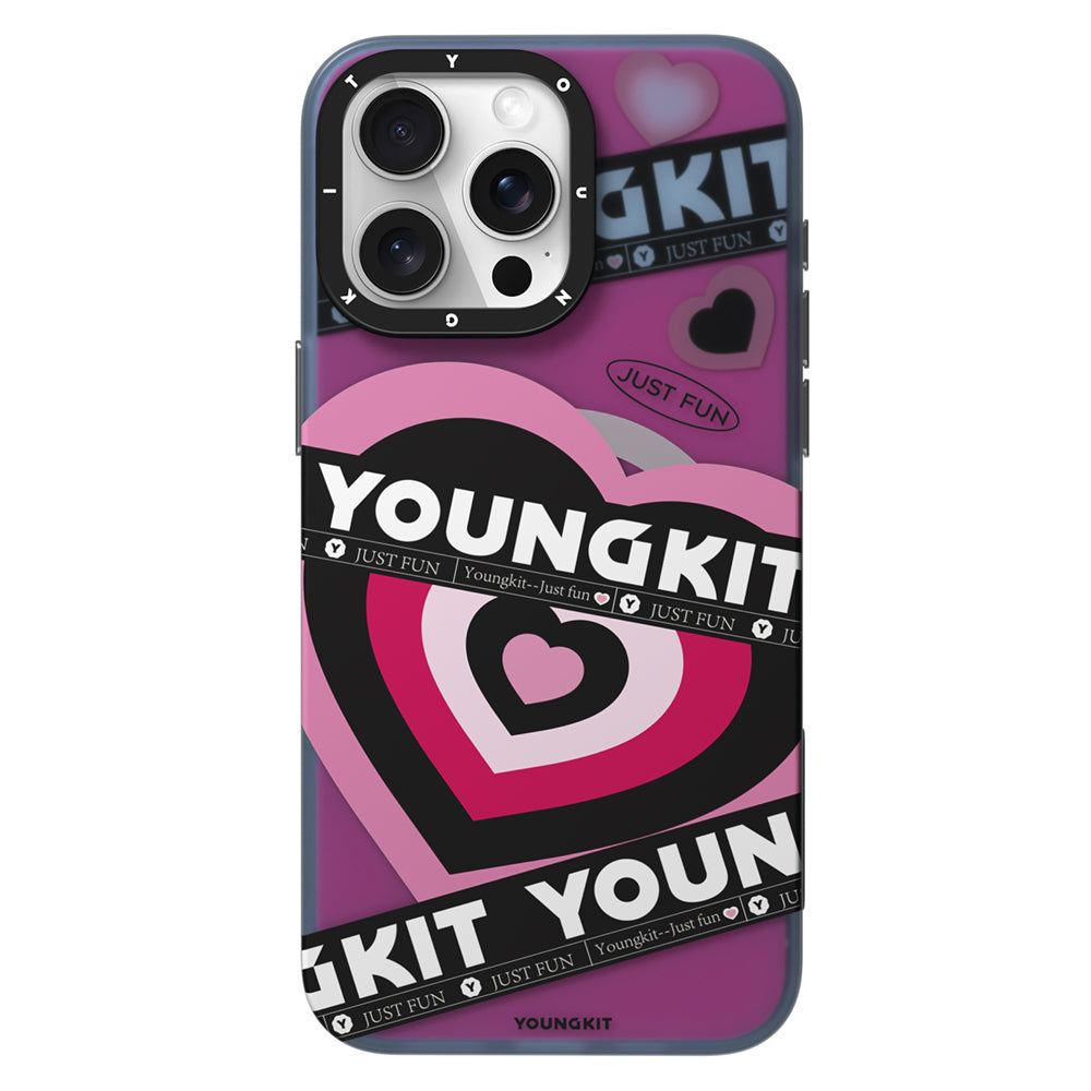 Apple iPhone 15 Pro Kılıf M-safe Şarj Özellikli Airbagli Çift Katmanlı Youngkit Flipped Serisi Kapak Mavi