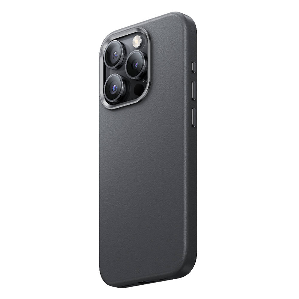 Apple iPhone 15 Pro Case M-safe Charging Feature Benks Vintage Leather Cover Gray