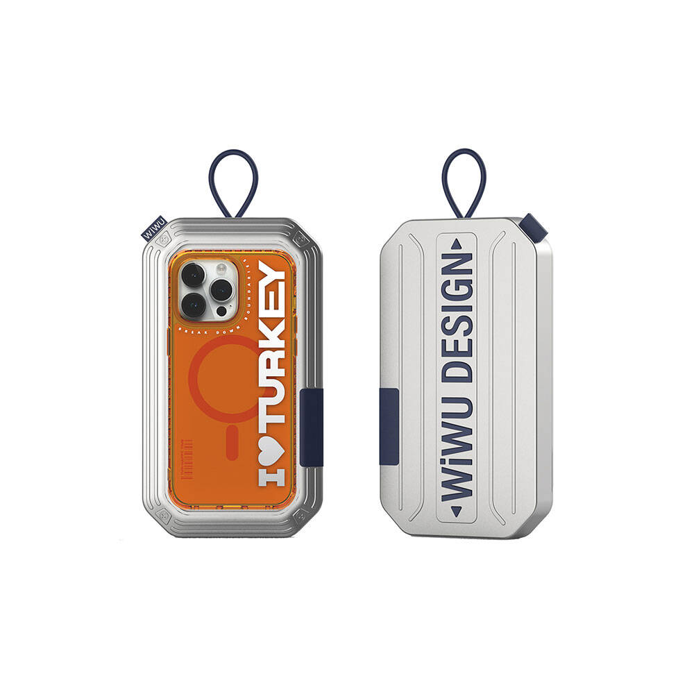 Apple iPhone 15 Pro Case with M-Safe Charging Feature, I Love Turkey Text Pattern, Wiwu Turkey E Series Cover Green
