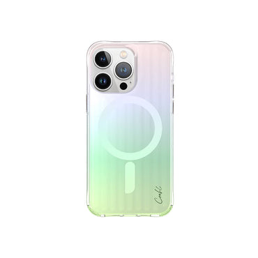 Apple iPhone 15 Pro Case with M-safe Charging Feature, Glowing Back Surface, Coehl Linear Cover, Green