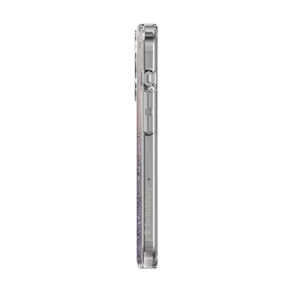 Apple iPhone 15 Pro Kılıf M-safe Şarj Özellikli Parlayan Simli Şeffaf Lisanslı Switcheasy Starfield-M Kapak Mavi