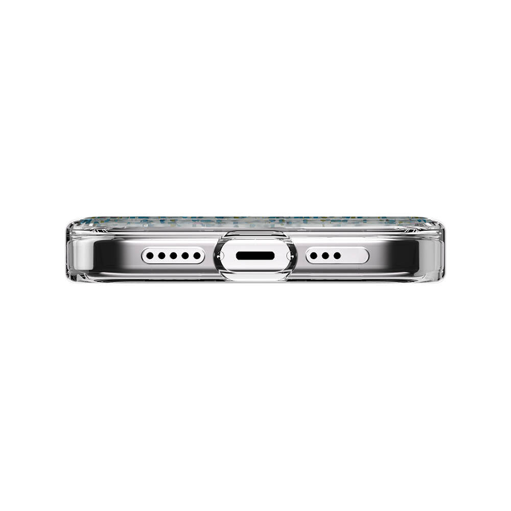 Apple iPhone 15 Pro Kılıf M-safe Şarj Özellikli Parlayan Simli Şeffaf Lisanslı Switcheasy Starfield-M Kapak Colorful