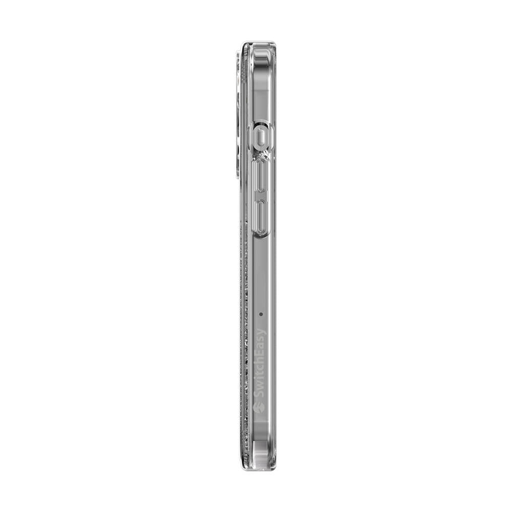 Apple iPhone 15 Pro Kılıf M-safe Şarj Özellikli Parlayan Simli Şeffaf Lisanslı Switcheasy Starfield-M Kapak Mavi
