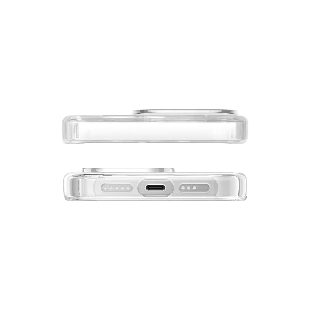 Apple iPhone 15 Pro Case M-safe Charging Stand Pynana Dancing Streamer Series Cover White