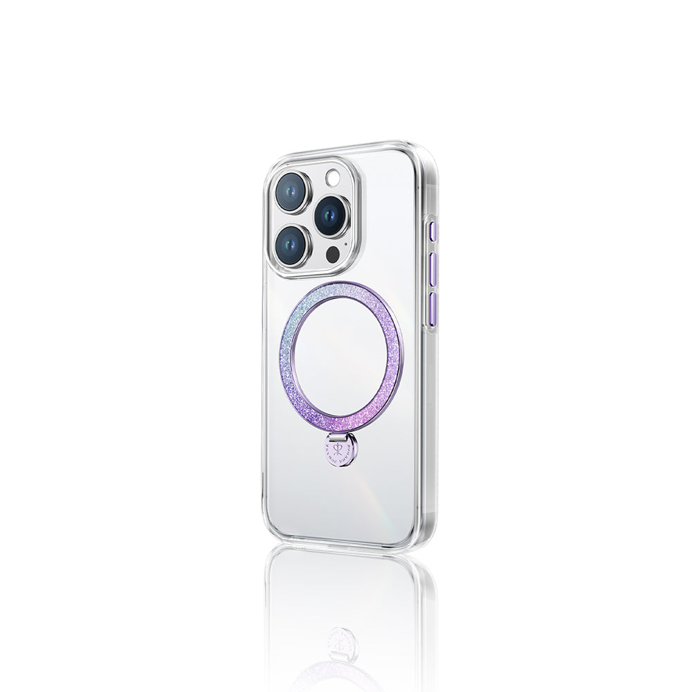 Apple iPhone 15 Pro Kılıf M-safe Şarj Özellikli Standlı Pynana Dancing Streamer Serisi Kapak Mor