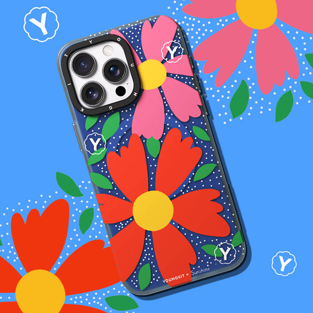 Apple iPhone 15 Pro Case M-safe Charging Feature Sunshine Design Youngkit Colorful Series Cover Red