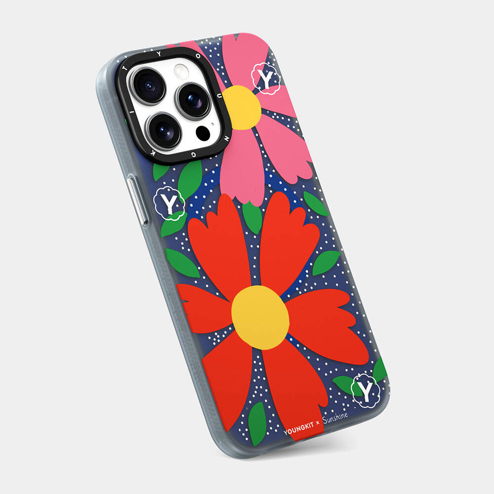 Apple iPhone 15 Pro Case M-safe Charging Feature Sunshine Design Youngkit Colorful Series Cover Red