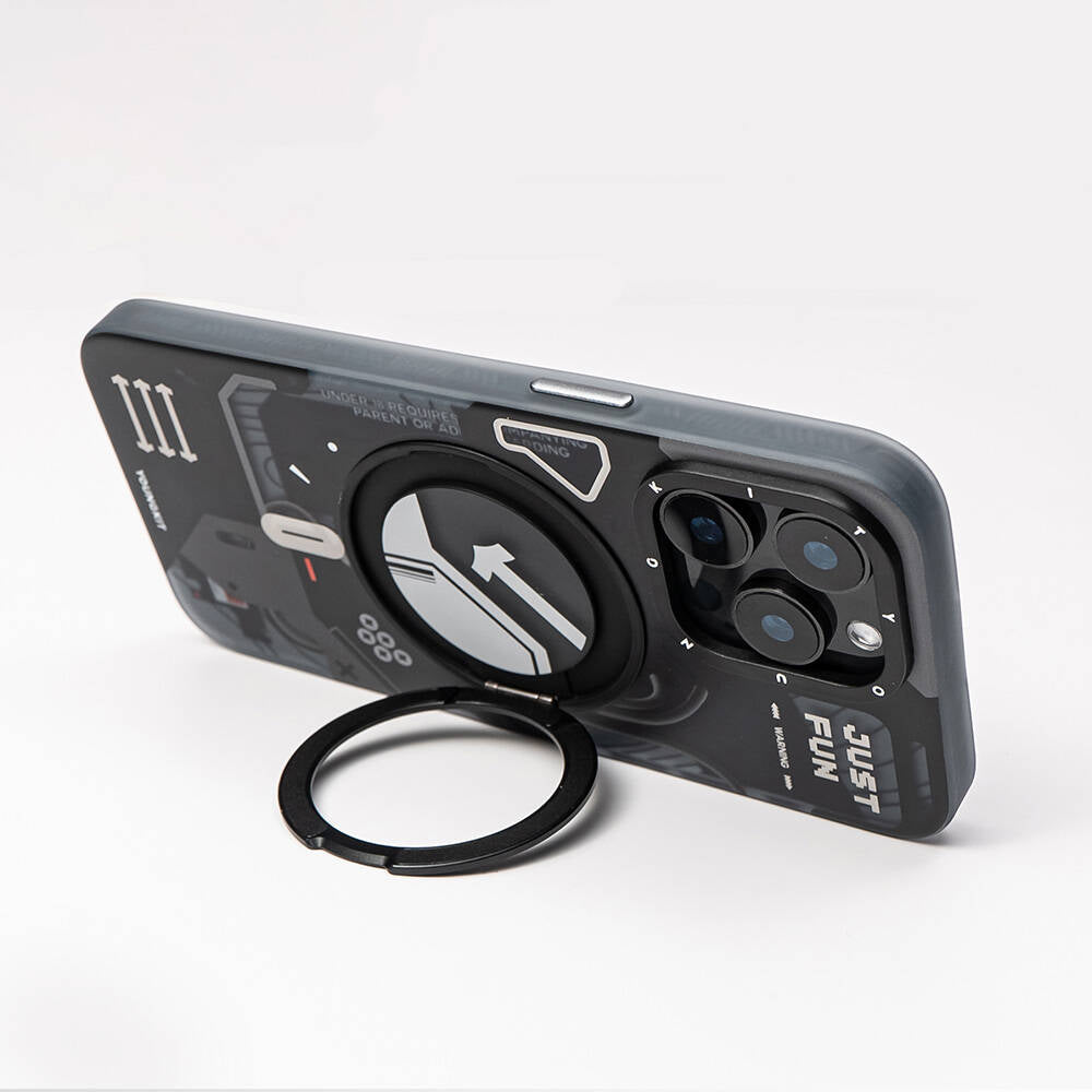Apple iPhone 15 Pro Case M-safe Charging Feature Youngkit 360° Stand Starship Series Cover Blue