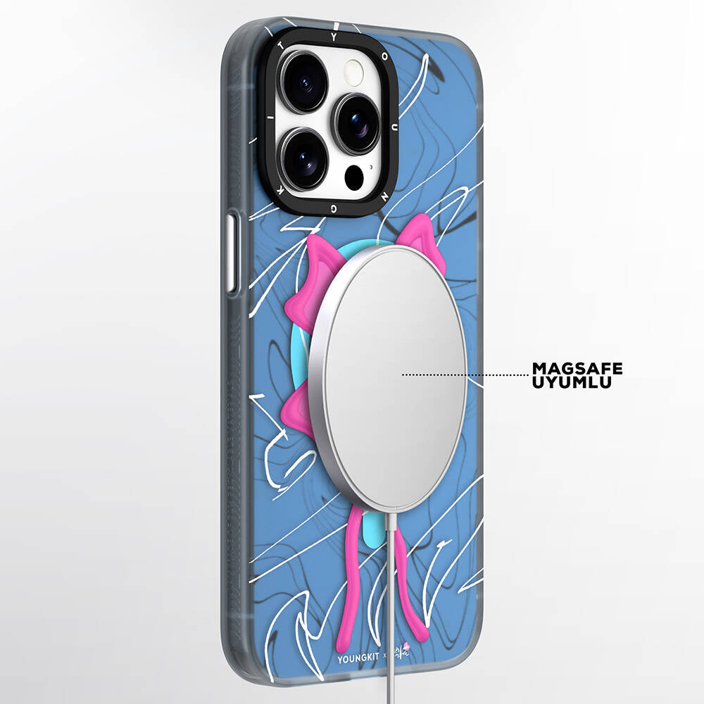 Apple iPhone 15 Pro Case M-safe Charging Feature Youngkit Anti-Trend Series Cover Blue