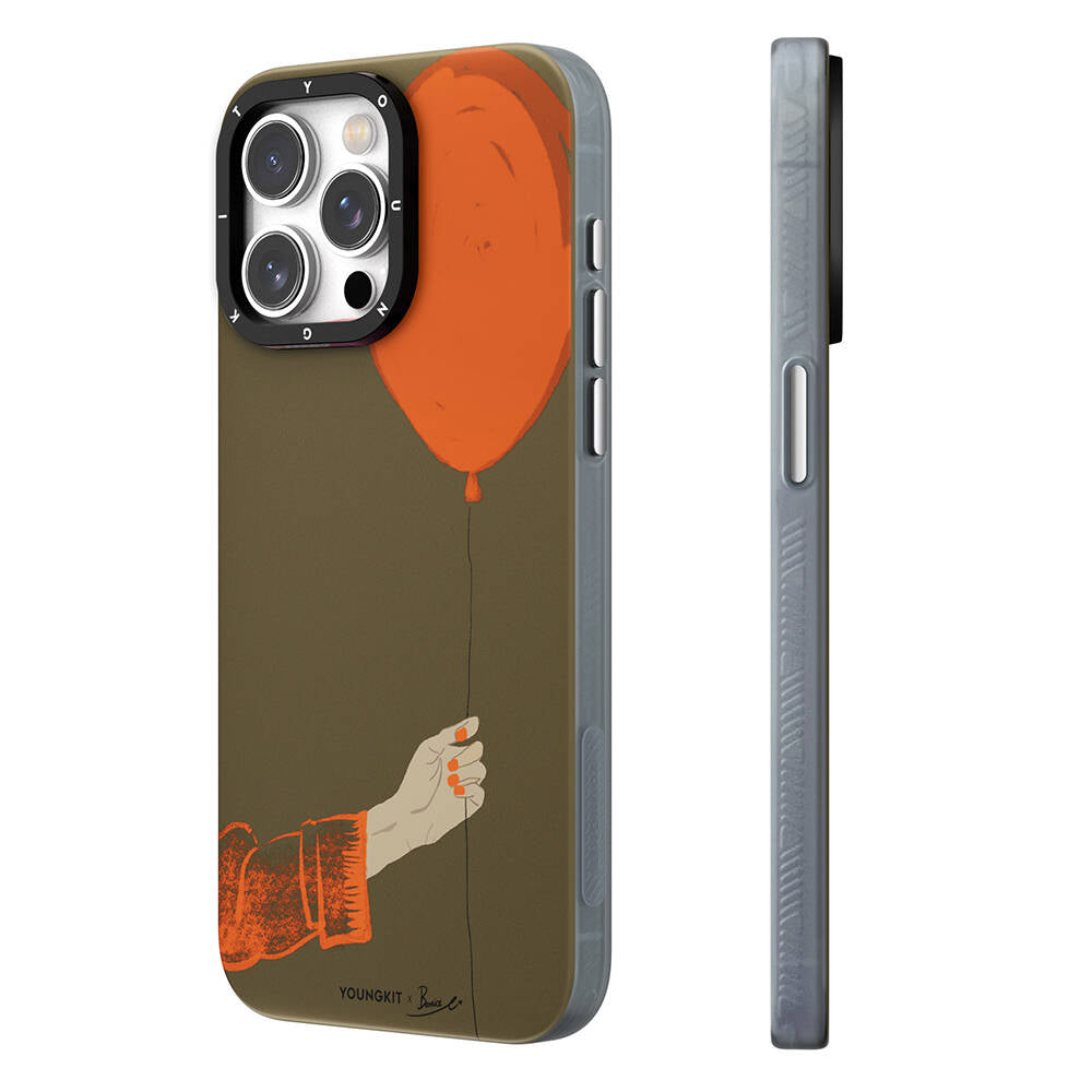 Apple iPhone 15 Pro Kılıf M-safe Şarj Özellikli Youngkit Orange Serisi Flying Balloon Kapak
