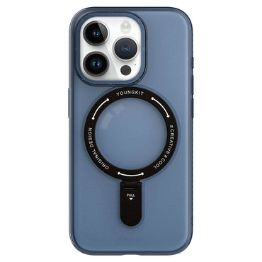 Apple iPhone 15 Pro Kılıf M-safe Şarj Özellikli Youngkit Rock Serisi Kapak Siyah