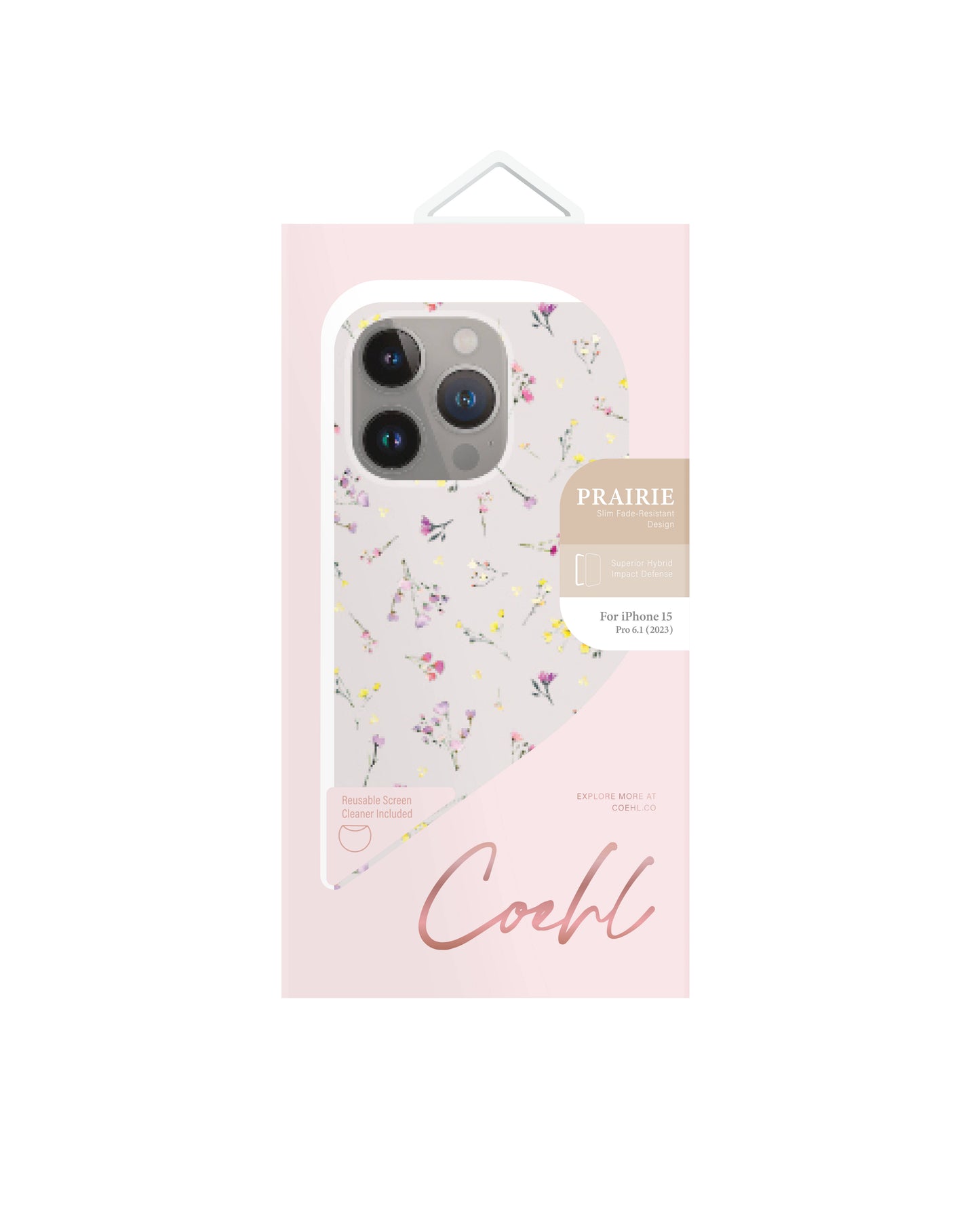 Apple iPhone 15 Pro Case Mini Meadow Flowers Patterned Coehl Prairie Cover Navy Blue