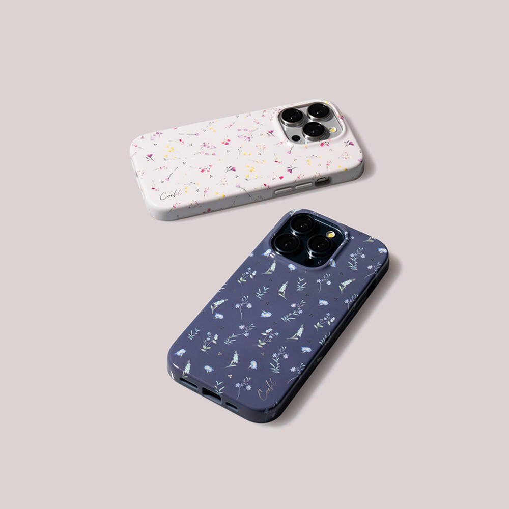 Apple iPhone 15 Pro Case Mini Meadow Flowers Patterned Coehl Prairie Cover Pink Light