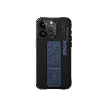 Apple iPhone 15 Pro Kılıf SkinArma Standlı Deri Görünümlü Slate Kapak Mavi