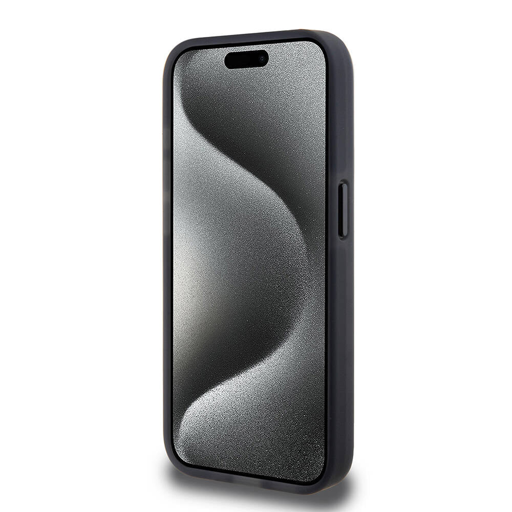 Apple iPhone 15 Pro Case TUMI Original Licensed M-safe Charging Feature Frosted Transparent Mesh Camouflage Patterned Cover Black