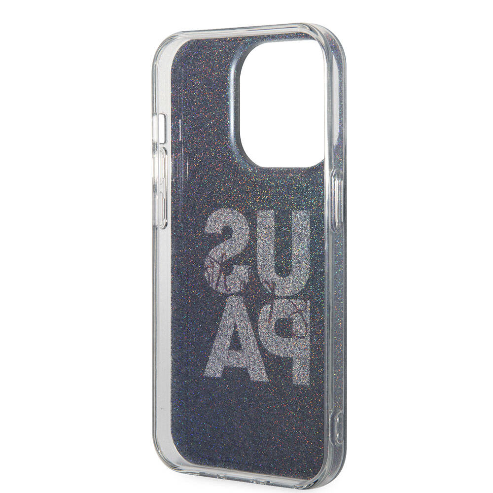 Apple iPhone 15 Pro Case US Polo Assn. Original Licensed Glitter Shiny Alphabet Design Cover Red