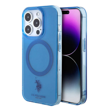 Apple iPhone 15 Pro Case US Polo Assn. Original Licensed M-safe Charging Transparent Design Cover Purple