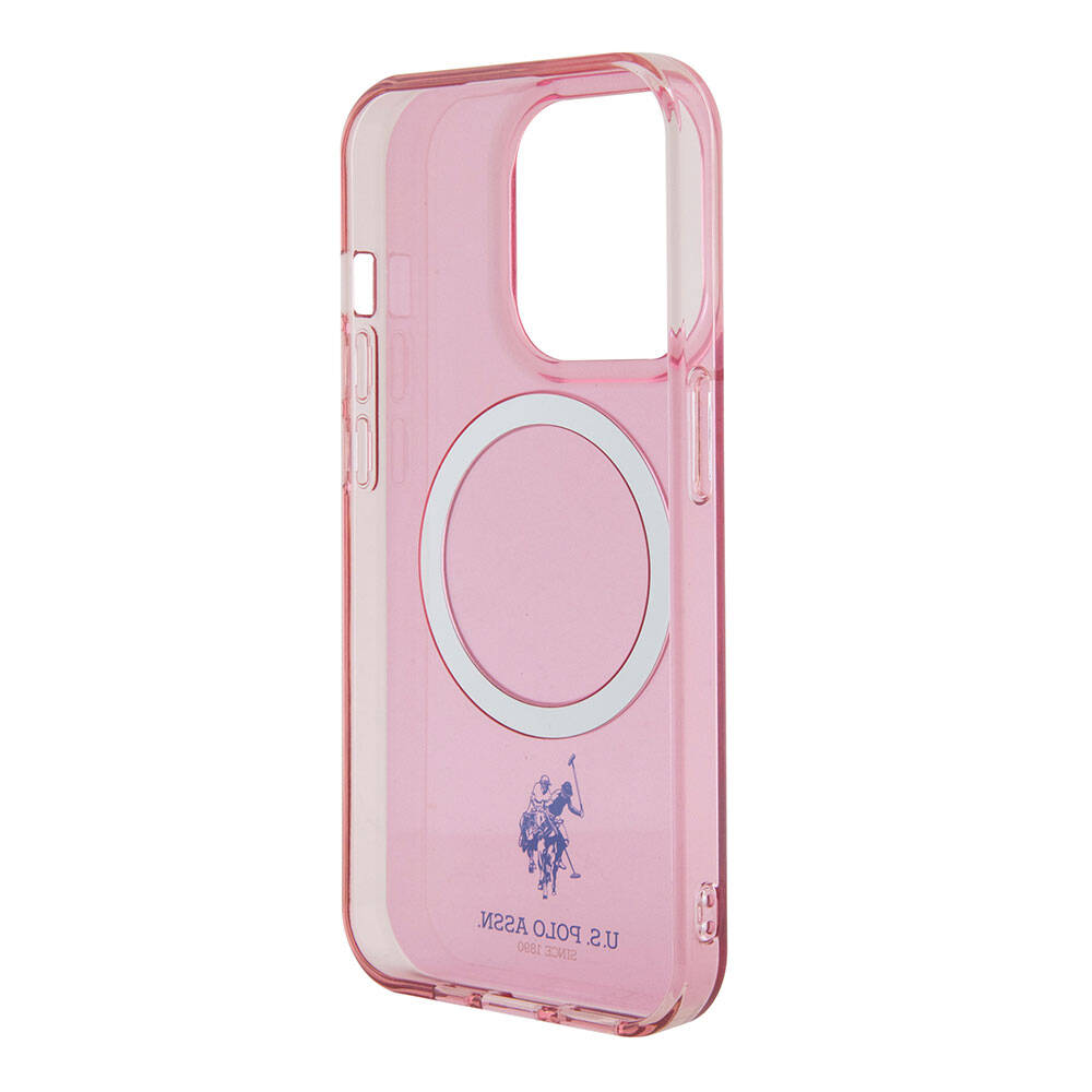 Apple iPhone 15 Pro Case US Polo Assn. Original Licensed M-safe Charging Transparent Design Cover Blue