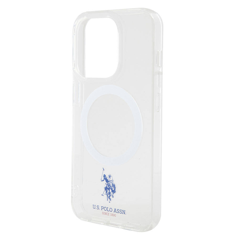 Apple iPhone 15 Pro Case US Polo Assn. Original Licensed M-safe Charging Feature Transparent Design Cover Colorless