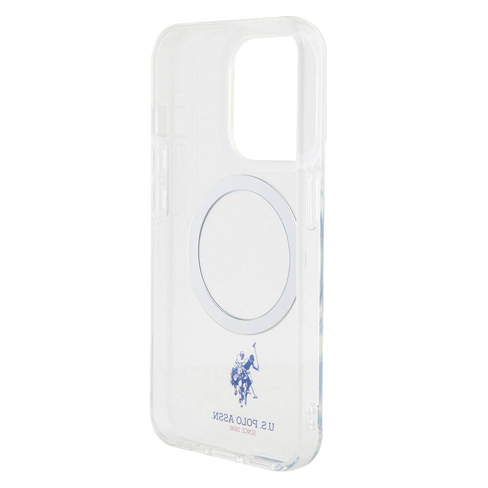Apple iPhone 15 Pro Case US Polo Assn. Original Licensed M-safe Charging Transparent Design Cover Purple