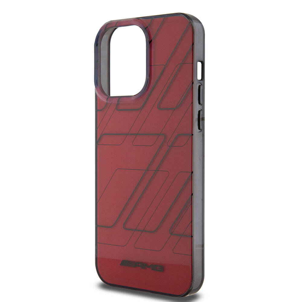 Apple iPhone 15 Pro Max Case AMG Original Licensed Dual Layer Rectangular Patterned Cover Red