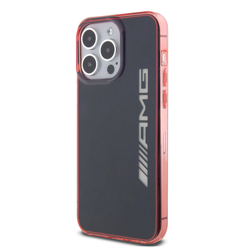 Apple iPhone 15 Pro Max Case AMG Original Licensed Dual Layer Transparent Large Logo Cover Black