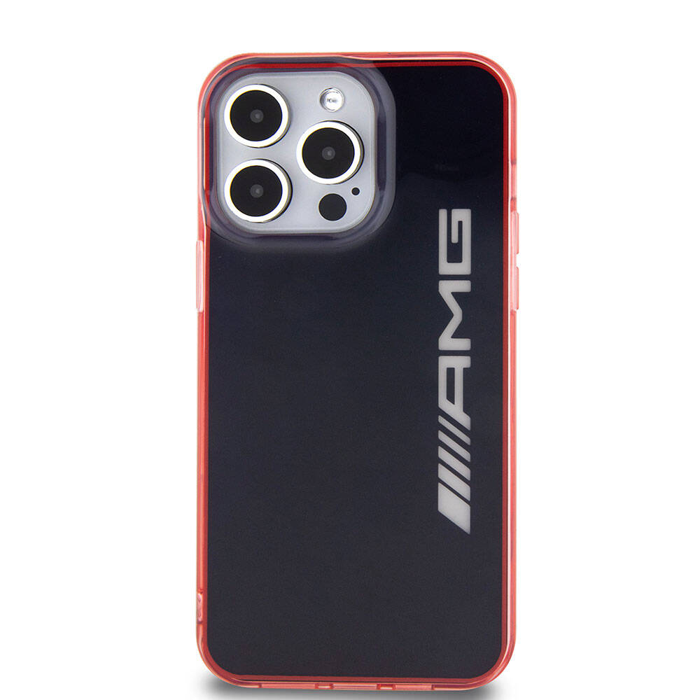 Apple iPhone 15 Pro Max Case AMG Original Licensed Dual Layer Transparent Large Logo Cover Black