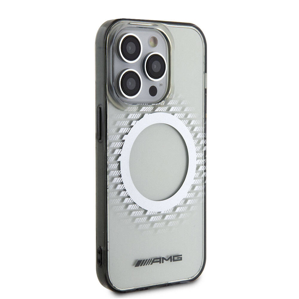 Apple iPhone 15 Pro Max Case AMG Original Licensed M-safe Charging Feature Rhombus Patterned Transparent Cover Colorless