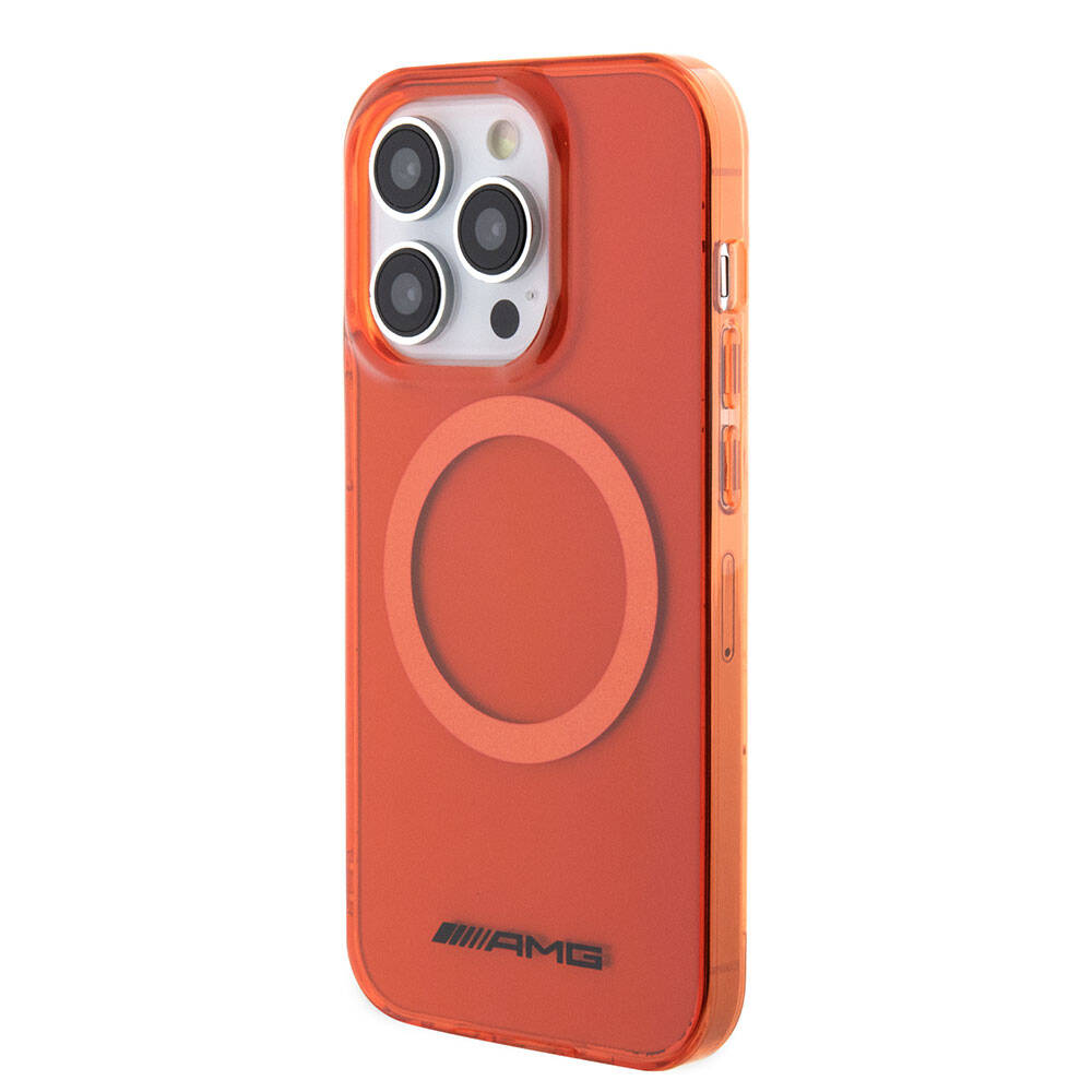 Apple iPhone 15 Pro Max Case AMG Original Licensed Transparent Cover with M-safe Charging Feature Red