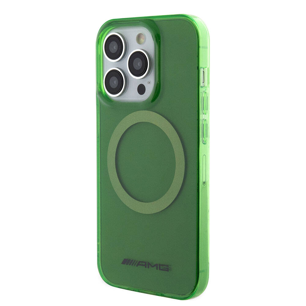 Apple iPhone 15 Pro Max Case AMG Original Licensed Transparent Cover with M-safe Charging Function Green