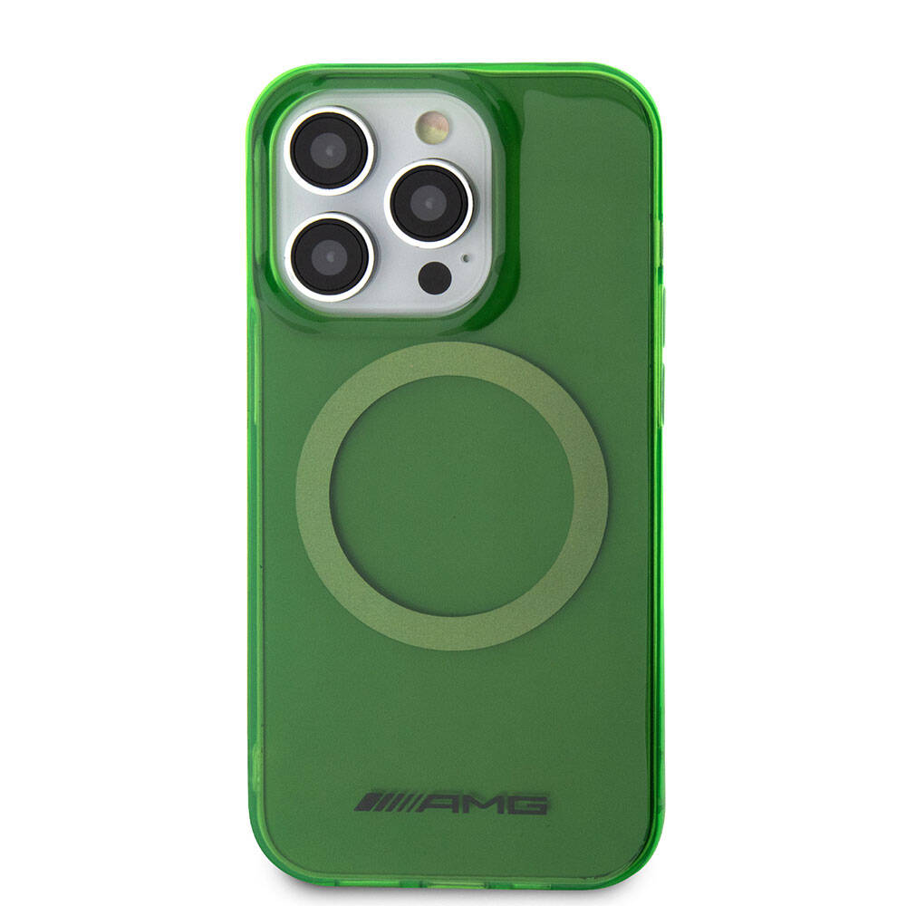 Apple iPhone 15 Pro Max Case AMG Original Licensed Transparent Cover with M-safe Charging Function Green