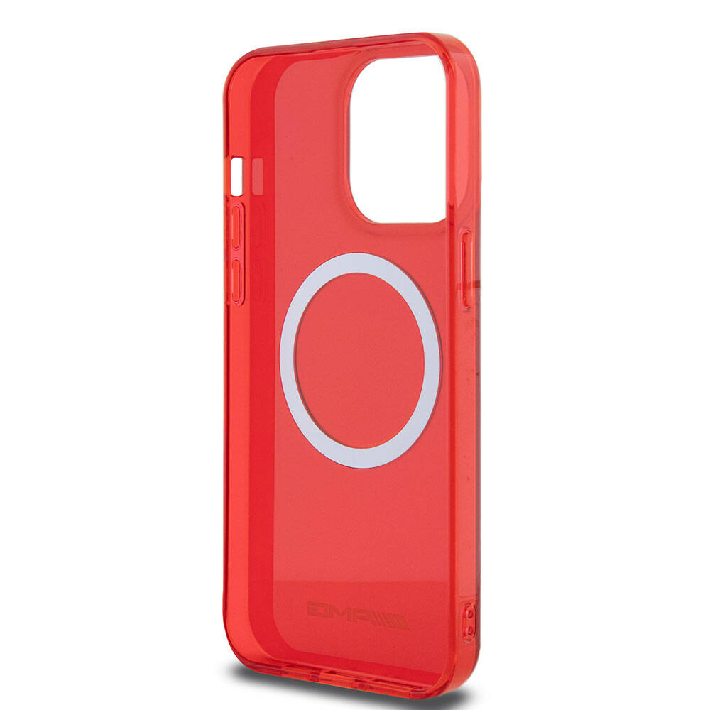 Apple iPhone 15 Pro Max Case AMG Original Licensed Transparent Cover with M-safe Charging Feature Red